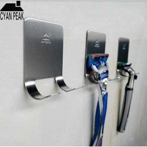 Kitchen Stainless Steel Razor Rack Bathroom Organizer Suction Cup Shaver Holder Wall Hooks Razor Shelf Bathroom Storage Rack