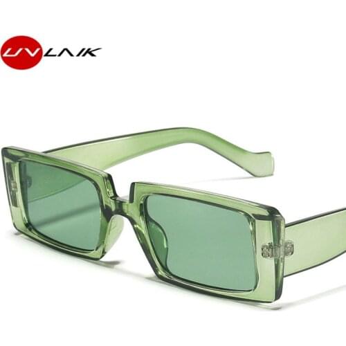 UVLAIK Square Women Sunglasses Men Vintage Rectangle Eyeglasses Party Outdoor Goggles Retro Fashion Show Sun Glasses UV400