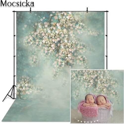 Mocsicka Newborn Flower Photography Backdrop Painting Floral Background for Pregnant Baby Child Portrait Photoshoot Studio
