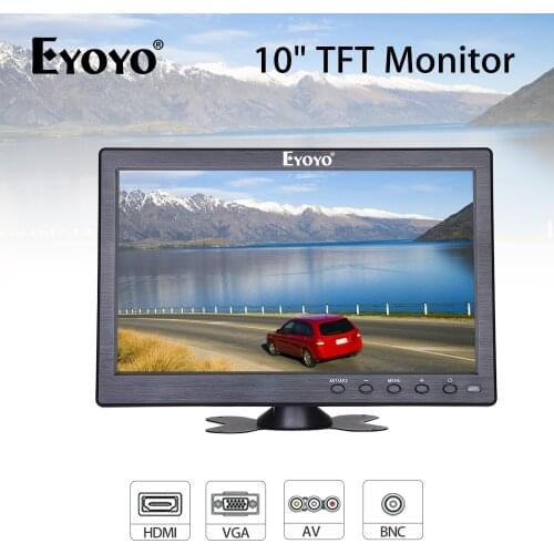 Eyoyo EM12N 10.1" 1024X600 Monitor Small PC LCD screen TV Computer display with BNC AV VGA HDMI Input for CCTV Security Camera