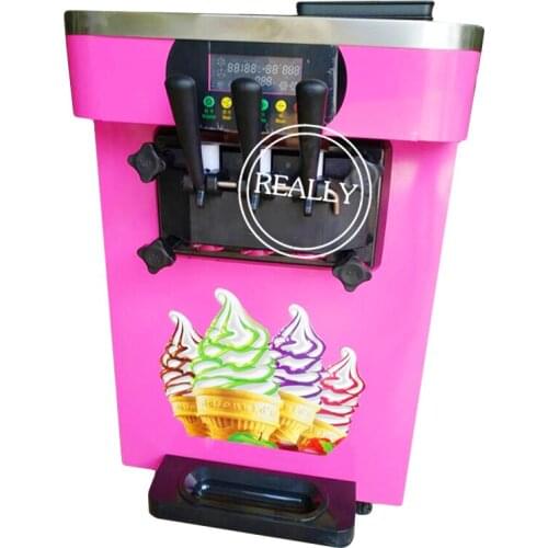 18L/H Small Table Ice Cream Machine Pink Color Soft Ice Cream Vending Equipment for Sale