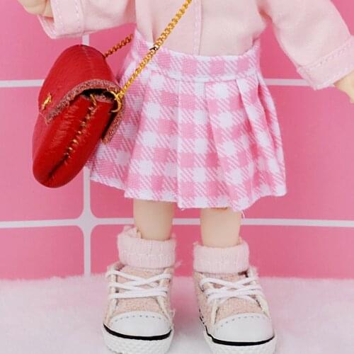 New 16cm BJD ob11 Doll Clothes College skirt Plaid skirt Upskirt Student outfit 1/12 Dolls GSC Universal Accessory Toys for Girl