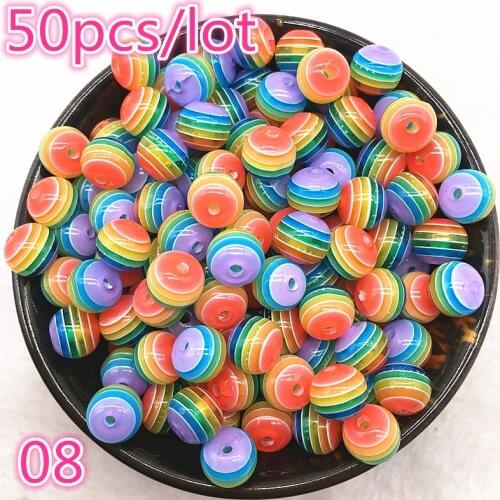 New Jewelry Transparent Resin Spacer Beads Ball Mixed Evil Eye Pattern About 50pcs 6mm 8mm #08