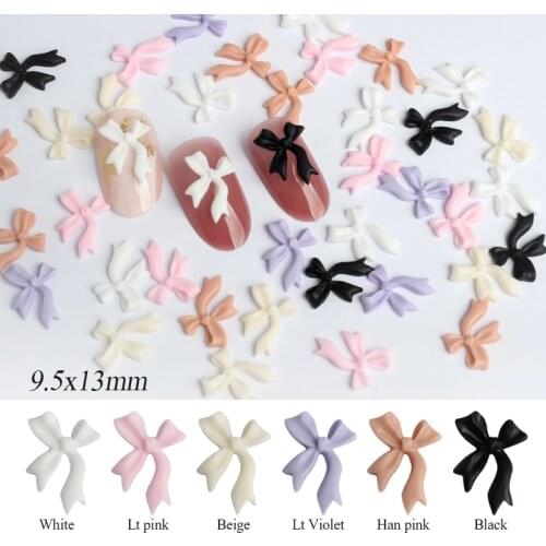 New Bow knot 9.5x13mm 30/100pcs Nail Art Decorations Rhinestones DIY Resin Polish Manicure Art Accessories