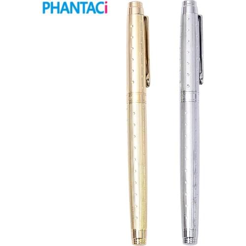 High Quality Fountain Pen Metal Gold/Silver Luxury Busienss Pens 0.5mm Nib Fountain Pen Stationery Office School Writing Supplie
