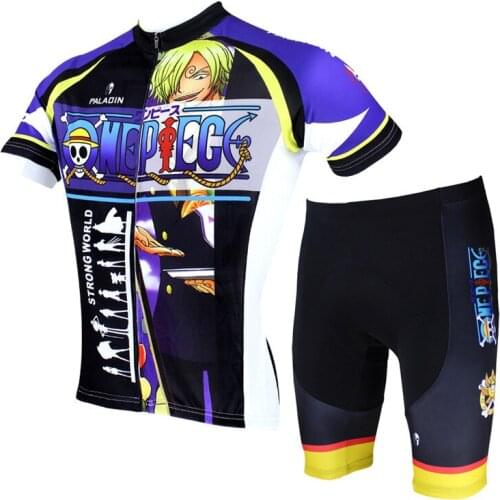 Sanji Bicycle Jersey Black Breathable Bike jerseys for boys 3xl Short Sleeve Bike Clothes for One Piece Fans