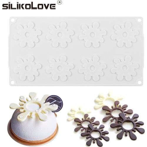 SILIKOLOVE Flower Shape Chocolate Mold Silicone Mold for Cake Decorating French Dessert Decorating Mould DIY Baking Tools