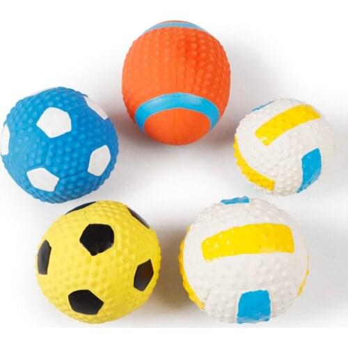 Pet Dog Toy Natural Latex Dog Balls Squeaky Toys Chew Toy for Small Large Puppy Dogs Chihuahua French Bulldog Golden Retriever