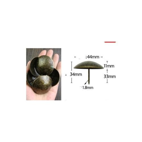 44*34mm Thickened foam sofa nail antique copper big head nail soft bag antique drawing door nail round head decoration
