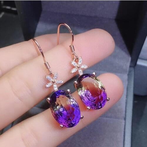 The Best Party Gift 100% Natural and Real Ametrine Earring 925 sterling silver Earring