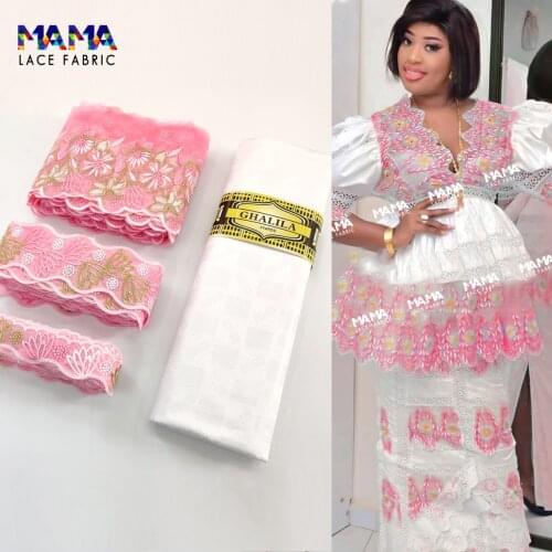 2021 High Quality African Lace Fabric Ribbon Bilateral Handicrafts And Basin Riche Senega Wedding Bride Dress Material Sewing