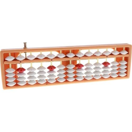 Japanese Soroban Style 13 Rods 5 Beads Plastic Abacus Arithmetic Math Ancient Calculator Number Counting Toy Orange
