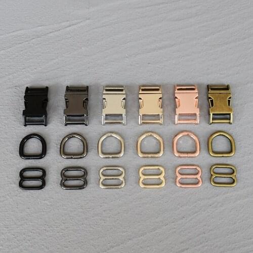 1 set 15mm metal buckle Adjust the buckle D ringDIY Straps Bags Belts Dog Collar Accessories High Quality Plated Metal