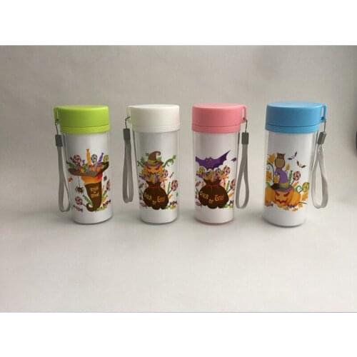 Water Bottle halloween pattern print Plastic 350ml Lemon H2O Portable Sports For Outdoor Sport Running Camping 1PCS
