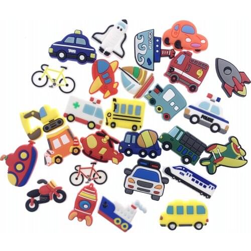 10PCS/Set Cartoon Car Soft PVC Flat Back Transportation PVC Flat Back Accessories For DIY Boys Scrapbook Jewelry Phone Case