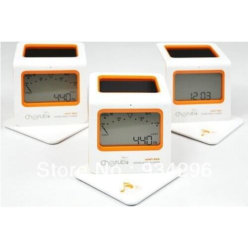 10Pcs Solar Tuner Wireless / MIC Digital 3 in 1 LCD Violin Guitar Bass Ukulele Metronome Tone Generator With Clock Free Shipping