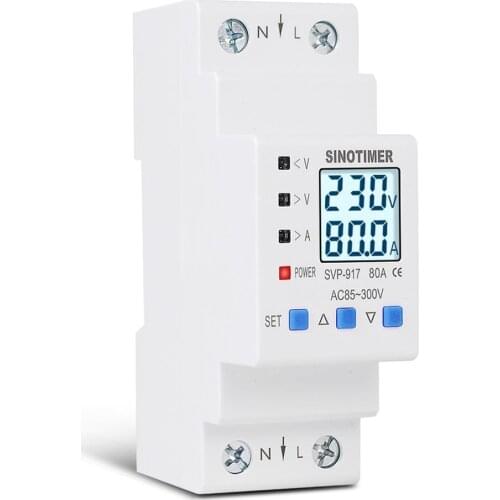85-300V Adjustable Over And Under Voltage Protective Energy Meter Cycle Switch Timer Delay Control Over Current Protection