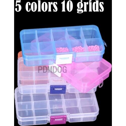 Storage Case Box Holder Container Pills Jewelry Nail Art Tips 10 Grids Diamond painting storage box Jewelry Earring Rings Case