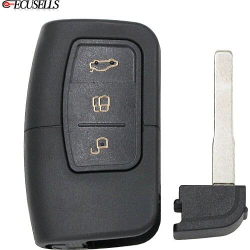 3 Button Remote Key Shell Case Smart Car Key Housing Cover with Uncut Blade for Ford Focus Mondeo Galaxy S-Max C-Max Kuga