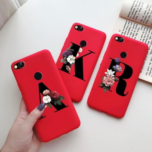 For Xiaomi Redmi 4X Case Silicone Soft Letter Flower Back Bumper Cover For Xiomi Redmi 4X 4 X Coque Fundas on Redmi4X Phone Case