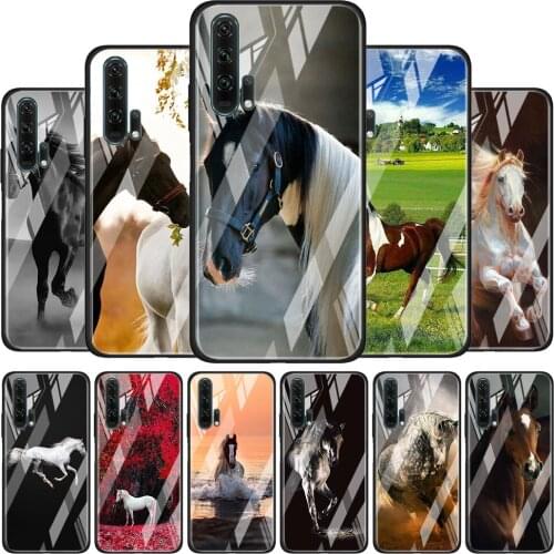 Running Horse Clydesdale Soft Tempered Glass Cover For Honor 30 20 10 9X 8X Lite Pro Plus Phone Case Coque Shell