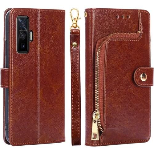 Zipper Wallet cover for Vivo IQOO 5 Case Luxury Leather Phone Case for Vivo IQOO 5 Pro Flip Back Cover Vivo IQOO 5 Pro Fundas