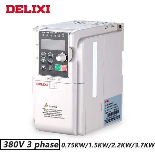 DELIXI 380V 0.75KW/1.5KW/2.2KW/3.7KW 3 Phase Input Inverter Drives for Motor Speed Control 50HZ 60HZ DC Frequency Converter VFD