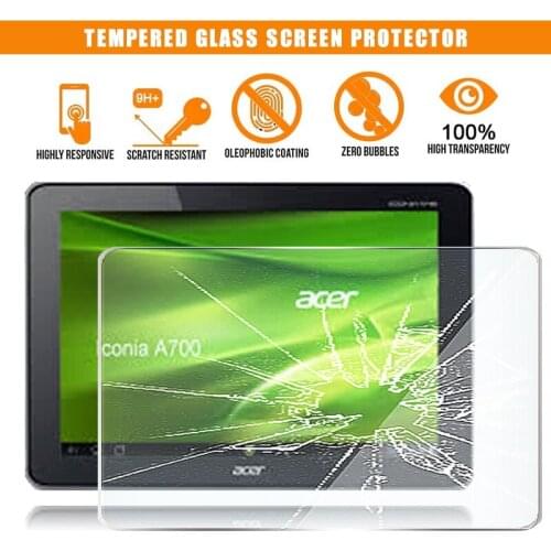 For Acer Iconia Tab A700 10.1 inch Tablet Tempered Glass Screen Protector 9H Premium Scratch Resistant HD Clear Film Cover