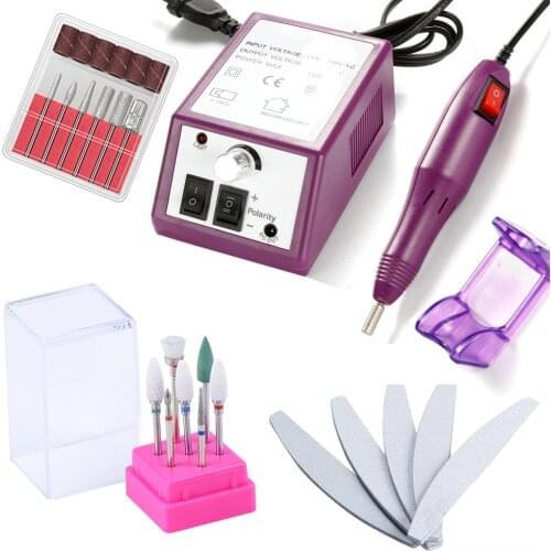1 Set Electric Nail Drill Manicure Machine Set Pedicure Nail Gel Remover File with Nail Buffer Professional Milling Cutter Tools