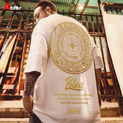 Abfer Summer Man T-shirts Men Polaris Printed Graphic Tshirts Men T Shirt Cotton Hip Hop Oversized T-shirt Streewear Tops