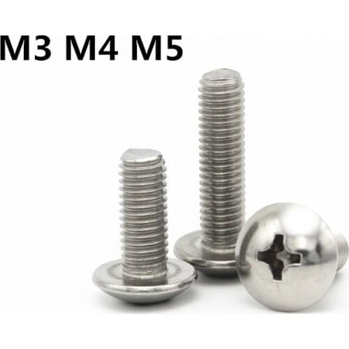 M3 M4 M5 JISB1111T Mushroom Head Bolt Large Flat Head Screws Phillips Truss Head Machine Screw
