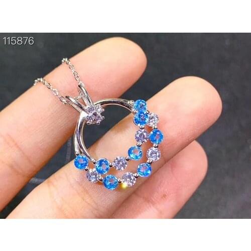 Natural Topaz Necklace NEW 925 Sterling Silver beautiful design birthday gift