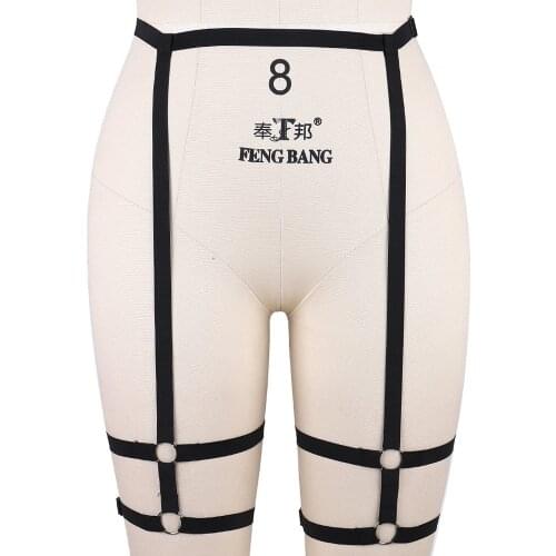 Black Garter Belt Body Harness Belt Bondage Gothic Fetish Body Harness Cage Sexy Lingerie Stockings Thigh Women High Leg Garter