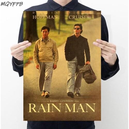 Classic Movies Rain Man Retro Kraft Paper Poster Home Decoration Painting Wall Sticker 50.5x35cm