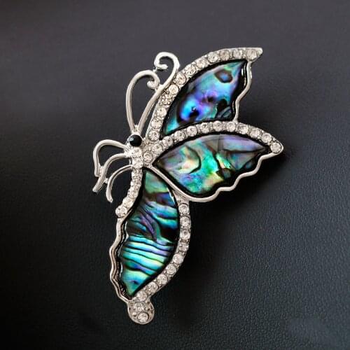 Nature Shell Butterfly Brooch Pins Women Clothing Accessories