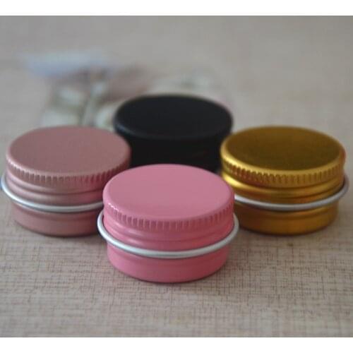 Empty Mini 5g 10g Aluminium Jars Metal Pink Gold Black Sample Lip Balm Deodorant BB Cream Mask Tin Case Makeup Container 50pcs