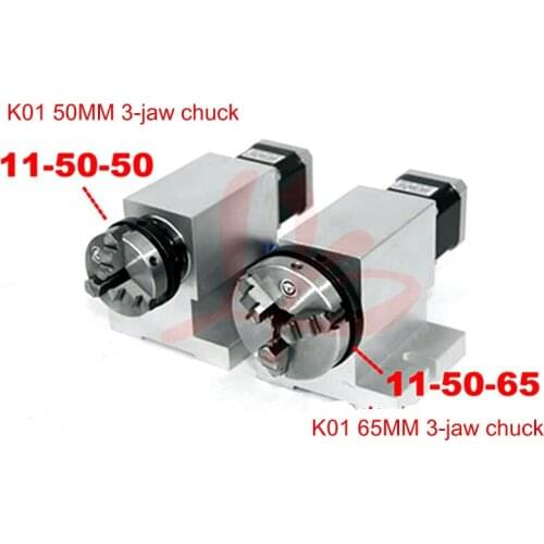 Harmonic Drive Reducer 3 Jaw 50/65mm Chuck CNC Dividing Head 11-50-65 11-50-50 for Mini CNC router