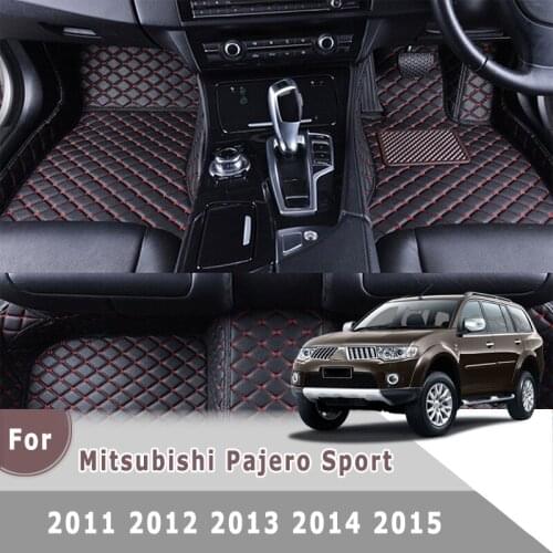RHD Car Floor Mats For Mitsubishi Pajero Sport 2011 2012 2013 2014 2015 (5 seats) Custom Interior Carpets Accessories