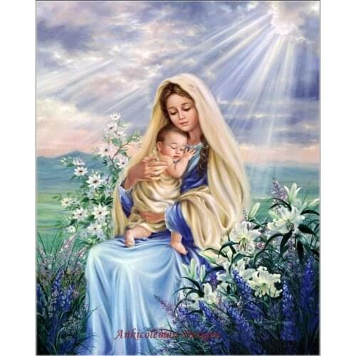 Needlework for embroidery DIY DMC High Quality - Counted Cross Stitch Kits 14 ct Oil painting - Mother with Her Little Son