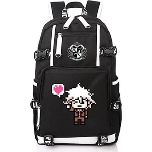 Danganronpa Backpack Komaeda Nagito Cosplay Dangan Ronpa Canvas Bag Schoolbag Travel Bags