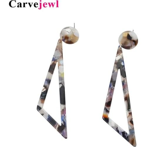 Carvejewl drop dangle earrings American romantic new Styles round triangle Acetic acid earrings for women girl jewelry wholesale