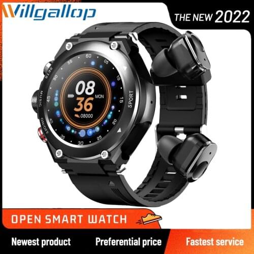 Willgalop T92 Smart Watch Men TWS BT 5.0 Earphone Call Local Music Body Temperature Sport Waterproof Smartwatch for Android IOS