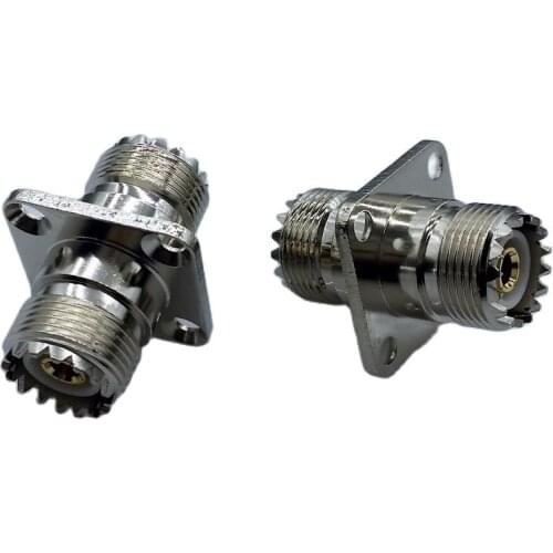 UHF Female to Female SO239 4 hold Panel Chassis Mount Flange Deck Mount SL16 coaxial RF Connector 5pcs/lot