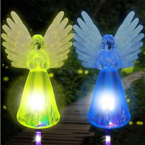 LED solar angel ground plug light outdoor villa garden decoration ground plug light simulation luminous angel light