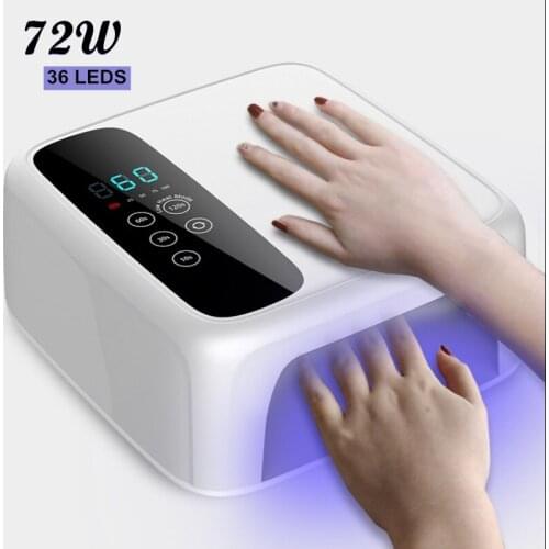 UV LED Lamp Nails Dryer 72W 36 Ice Lamp For Manicure Gel Nail Drying Lamp Gel Varnish Touch Switch Curing Poly Nail Gel Polish