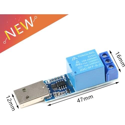 LCUS-1 type 1 channel USB Relay Module Electronic Converter PCB USB Intelligent Control Switch JQC-3FF-S-Z relay