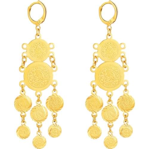 WANGAIYAO jewelry Arab earrings female copper gold-plated long tassel earrings ear jewelry