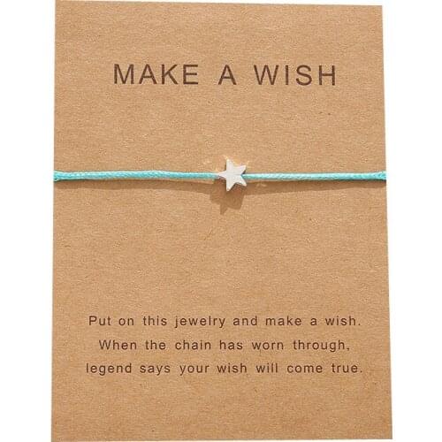 Wish Card Bracelet European and American Simple Pentagram Pendant wish Card Bracelet