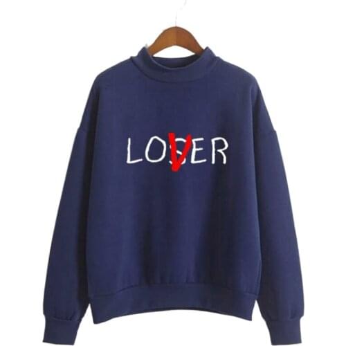 XUANHAO Women Harajuku Hoodies Sweatshirt Loser Lover Printed Fleece Sweatshirts Autumn Winter Tracksuit Pullovers