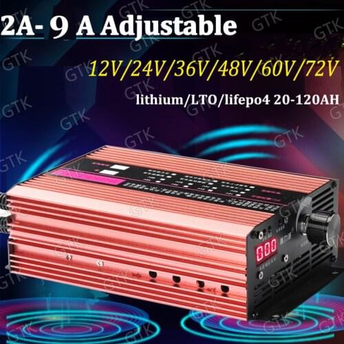 72V 2A - 9A Adjustable 87.6V lifepo4 charger 84V lithium li ion 2A 4A 5A 6A 8A 9A 3A Adjustable current 84V LTO smart charger